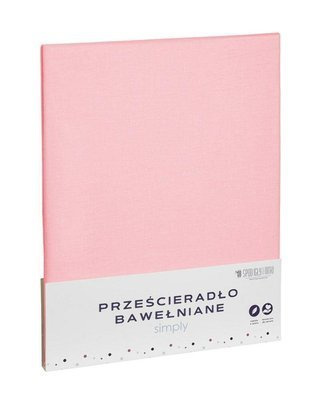 Prześcieradło bawełniane jednobarwne Simply Spod Igły i Nitki pudrowy róż