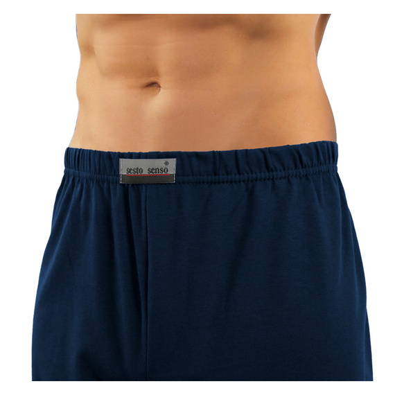 Bawełniana piżama męska, rozpinana Sesto Senso - kotwiczki jeans