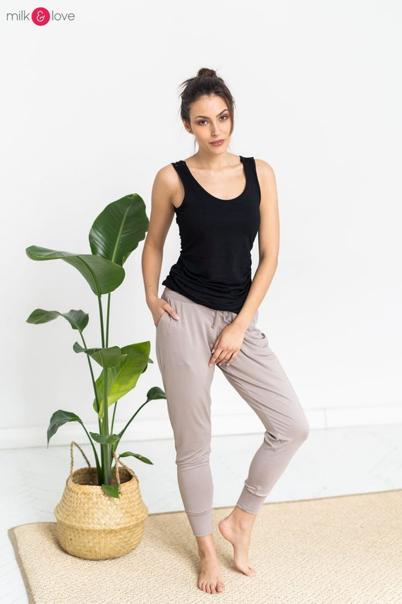 Joggersy spodnie ciążowe Milk&Love beżowy
