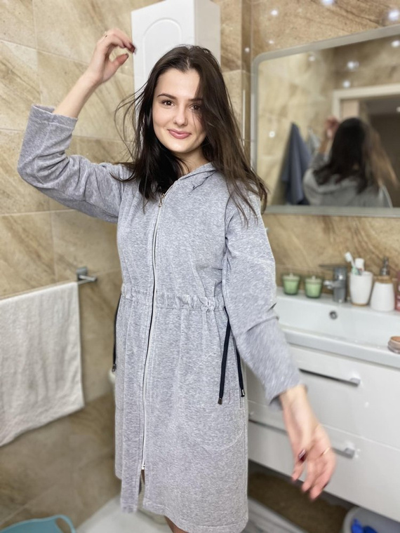 Szlafrok damski 498 Macarena II Forex - beżowy melanż