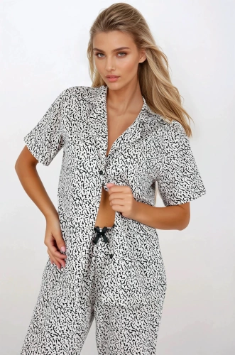 Piżama damska rozpinana About Style Long Momenti Per Me beige