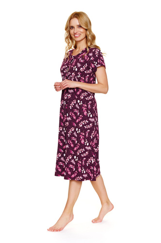 Koszula nocna Doctor Nap 4119 – Ciążowa i do karmienia | 100% bawełna, Polska - burgundy