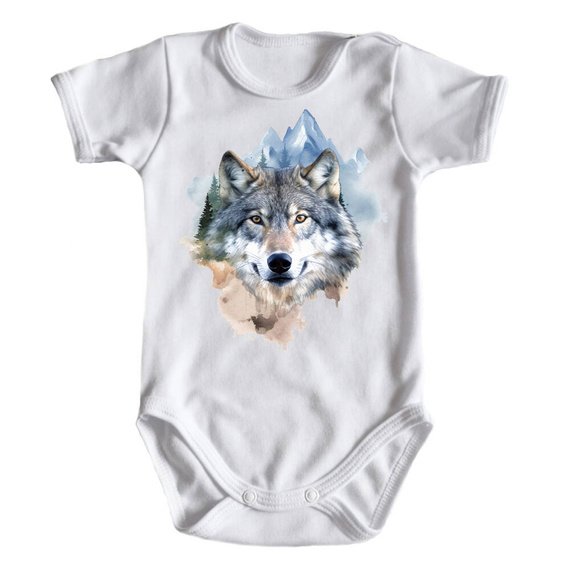 Body krótki rękaw "Wilki" Moocha biały