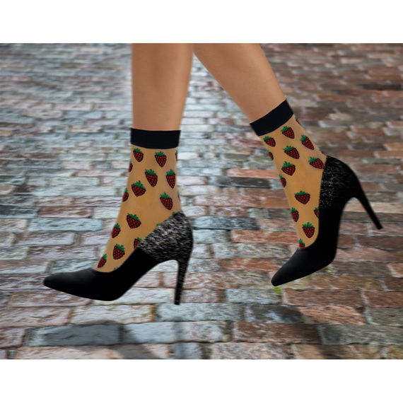 Skarpetki damskie nylonowe Sesto Senso maliny i sok