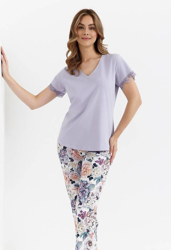 Piżama damska 470 Cana -liliowy