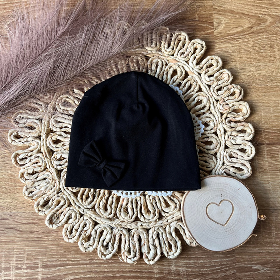 Czapeczka dziewczęca CJ002 Mamatti - czarny