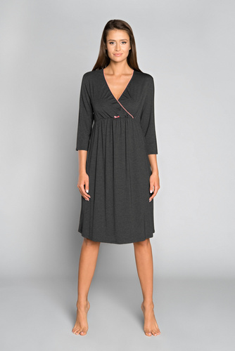 Koszula damska, 3/4 rękaw Sonata Italia Fashion - ciemny melanż/łosoś 