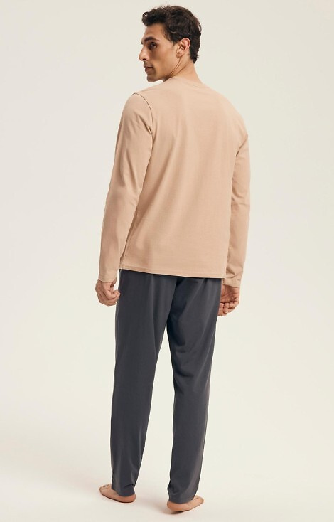 Bawełniana piżama męska Henderson Core Luro 43474 – góry, dł. rękaw