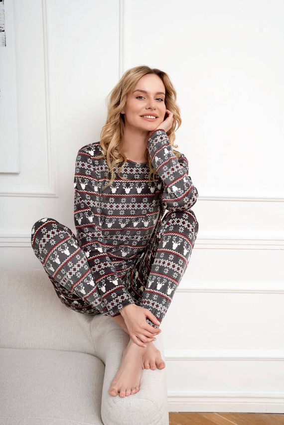 Polarowy Komplet Damski Islandia Italian Fashion - druk grafitowy