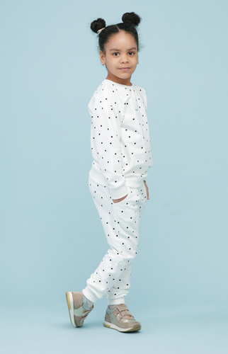 Bluza dla dziewczynki Tres Bien Pinokio - ecru groszki