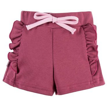 Szorty z wiązaniem dla dziewczynki Nature Ewa Klucze - bordo