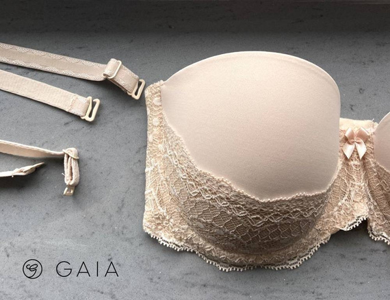 Biustonosz bardotka bezszwowy BS 943 Cynthia Gaia beżowy