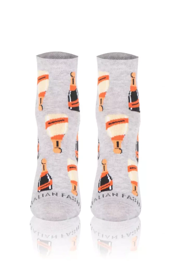 Skarpety S153Z Prosecco Italian Fashion - jasny melanż