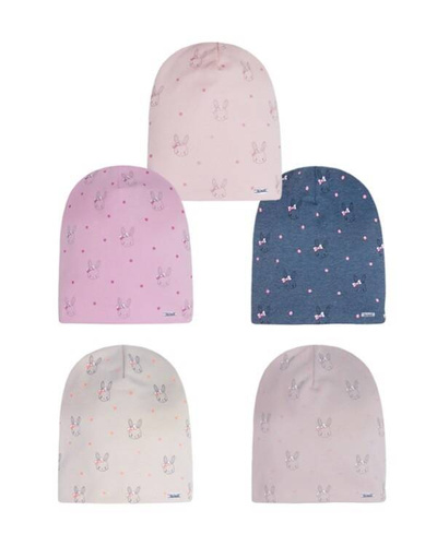 Czapka dla dziewczynki 48-063 AJS mix kolor