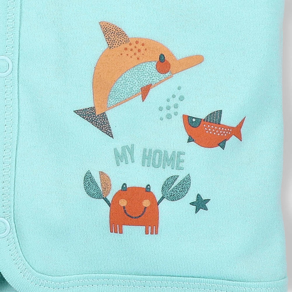 Kamizelka z bawełny organicznej Morskie Zwierzątka Nini błękitny