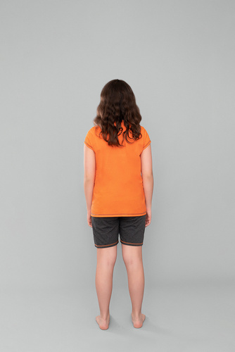 Piżama dziewczęca Blonde Italian Fashion - pomarańcz/ciemny melanż
