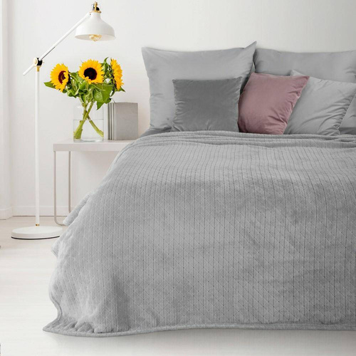 Koc narzuta z mikrofibry Cindy 4 Eurofirany grafitowy