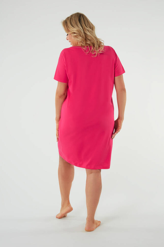 Koszula nocna z krótkim rękawem Selfie Italian Fashion - amarantowy