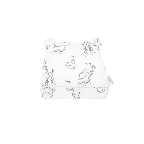 4800 01 Animals Komplet wyprawkowy 4-częściowy nadruk Nicol - biały