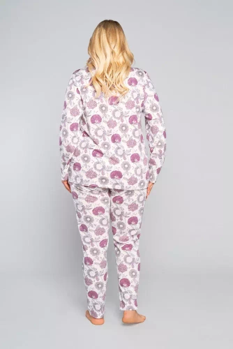 Piżama Damska długi rękaw, spodnie Lobelia Italian Fashion -