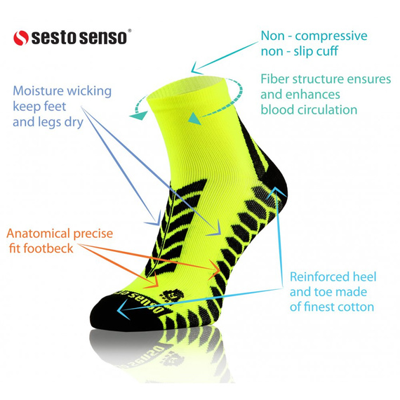 Sport Socks Skarpety sportowe Sesto Senso żółty-czarny