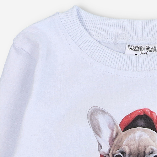 Bluzka chłopięca z długim rękawem KAR-1011 Lagarto Verde biały 