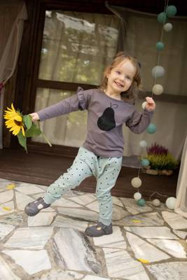 Pumpy dla dziewczynki Tres Bien Pinokio - mięta druk