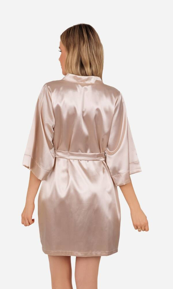 Szlafrok damski satynowy Vesna ByShelly - beżowy
