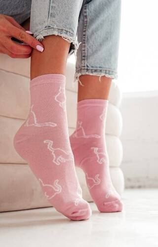 0200 Kontury Kota Skarperty damskie Milena - różowy