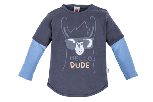 Bluzka długi rękaw "Hello Dude G" Makoma niebieski