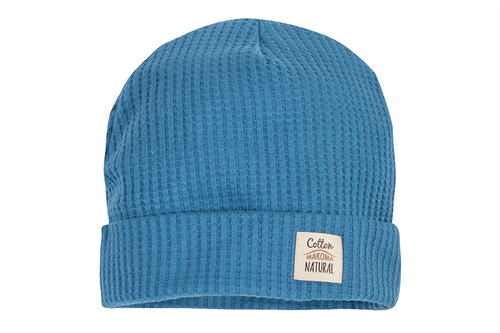 Czapeczka niemowlęca "Natural Waffel" Makoma denim