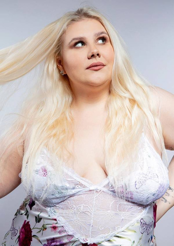 Halka satynowa Flowers  DKaren - DK-HA 05 biały