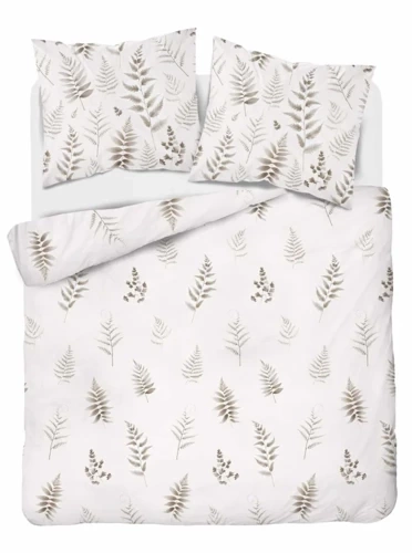 Pościel satynowa liście 4927 B Home Satin Detexpol beżowy