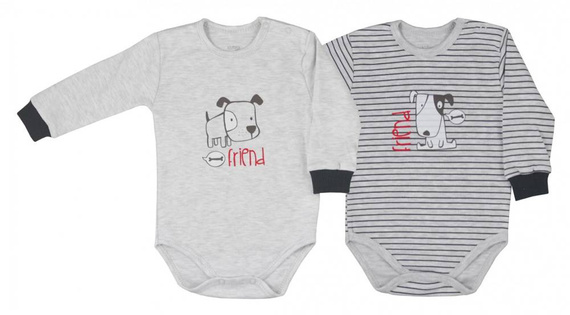 Body z długim rękawem Friend Koala - szare