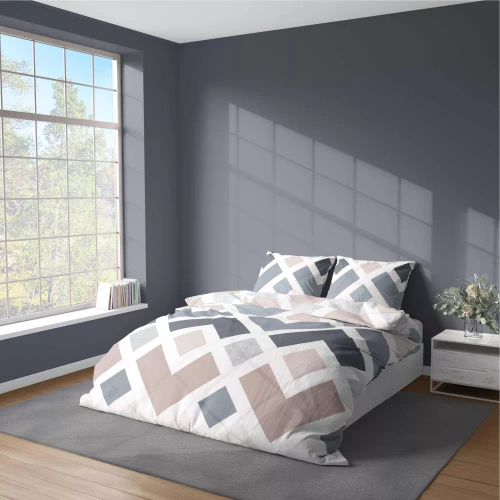 Pościel z mikrofibry geometria 5026 A Detexpol niebieski