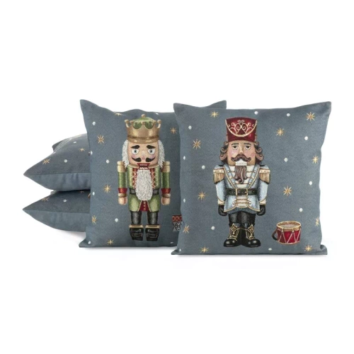 Poszewka świąteczna gobelinowa Chp 6082 Dziadek do orzechów Eurofirany popielaty  