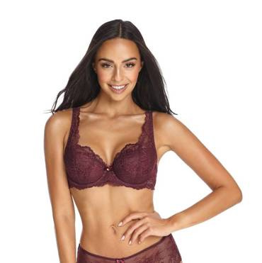 Biustonosz Usztywniany Full Cup M-3344/22 Cora  Mat bordowy