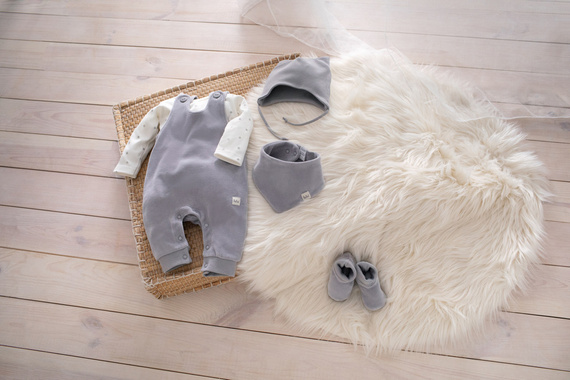 Ogrodniczki niemowlęce Hello Pinokio - szary