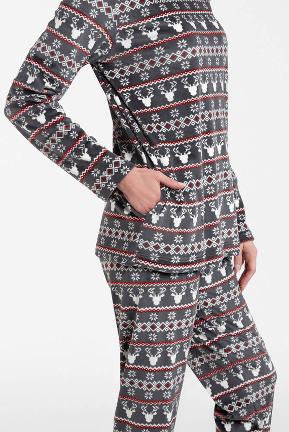 Polarowy Komplet Damski Islandia Italian Fashion - druk grafitowy