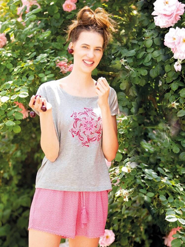 Piżama Damska LNS 562 Key szary