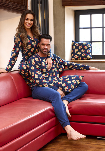 Cornette Teddy 6 457/293 – męska piżama świąteczna z nadrukiem misia 