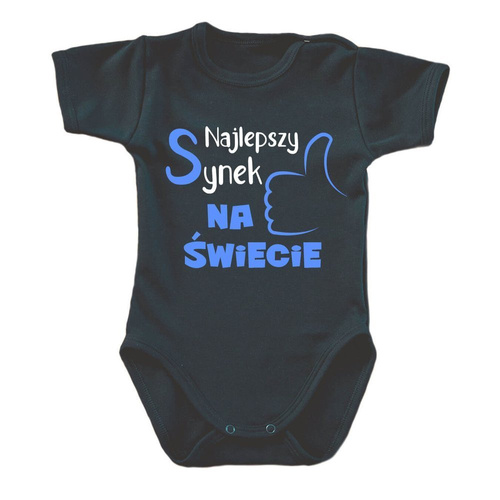 "Najlepszy SYNEK na świecie" body krótki rękaw Moocha czarny