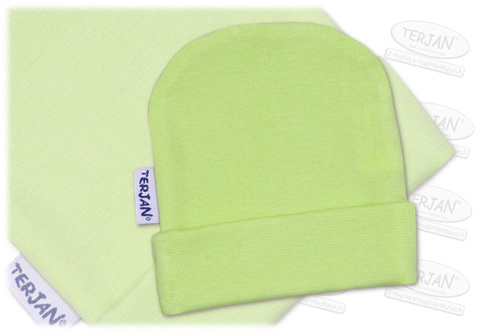 Czapka niemowlęca "smerfetka" ozdobna - ecru Terjan