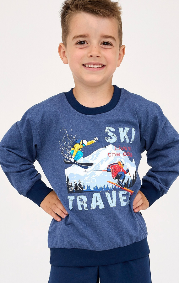 Piżama chłopięca 477/158, 267/158 Ski Cornette granatowy