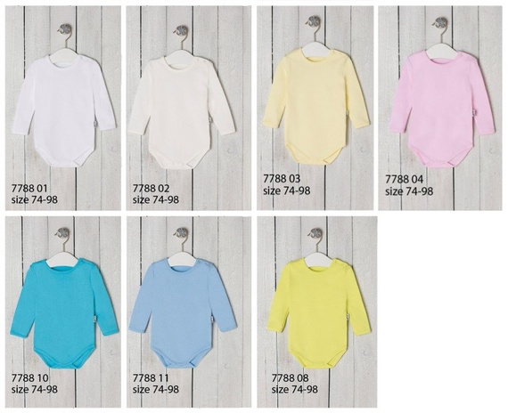 091 Body niemowlęce z długim rękawem "Basic" Nicol - ecru