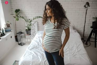 Bluzka do karmienia i ciążowa z krótkim rękawem Milk Shirt Milk&Love w biało-zielone paski