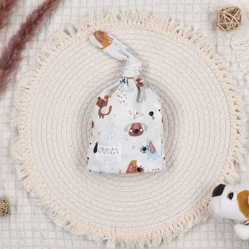 Komplet niemowlęcy z bawełny organicznej Psaki Nini beżowy