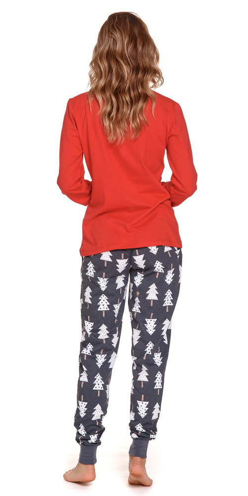 PM.4312 "Good Vibes" Piżama Damska Doctor Nap - spruce red
