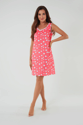 Koszula nocna i do karmienia, szerokie ramiączko Raba Italian Fashion - druk malinowy