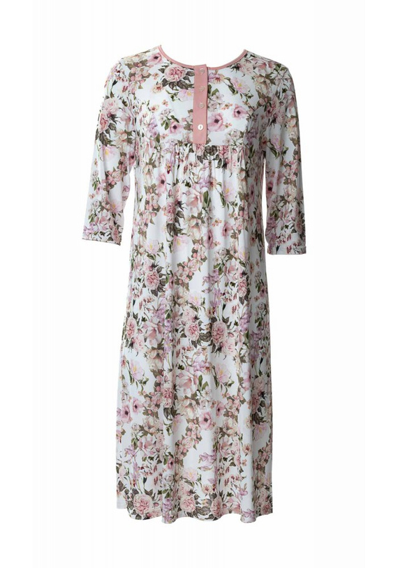 Koszula nocna 86442 Pola z rozpinanym dekoltem Mewa różowy